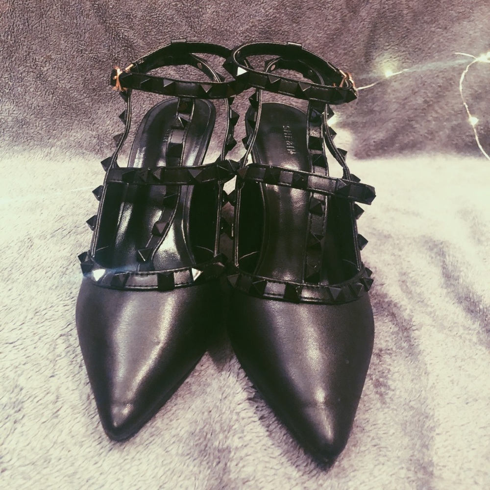 Black Stud Heels